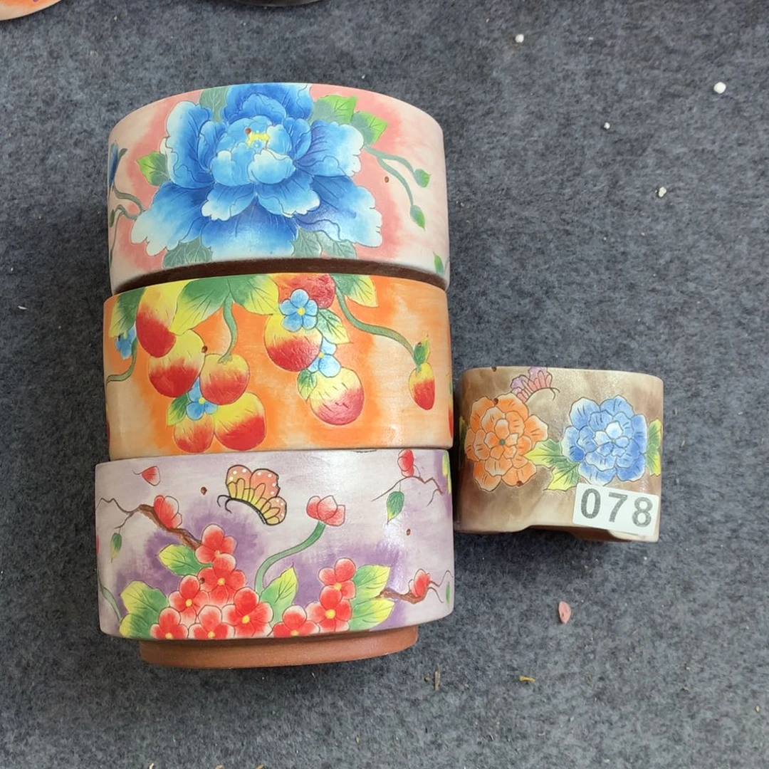 瑕疵方盆赠送，手绘花盆