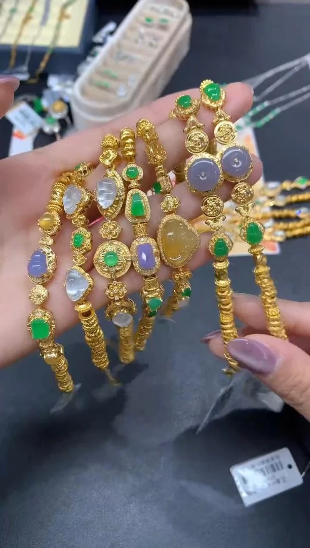 【小鱼严选彩虹盘】翡翠-多样性发其一18K金-AL013|CXQ21