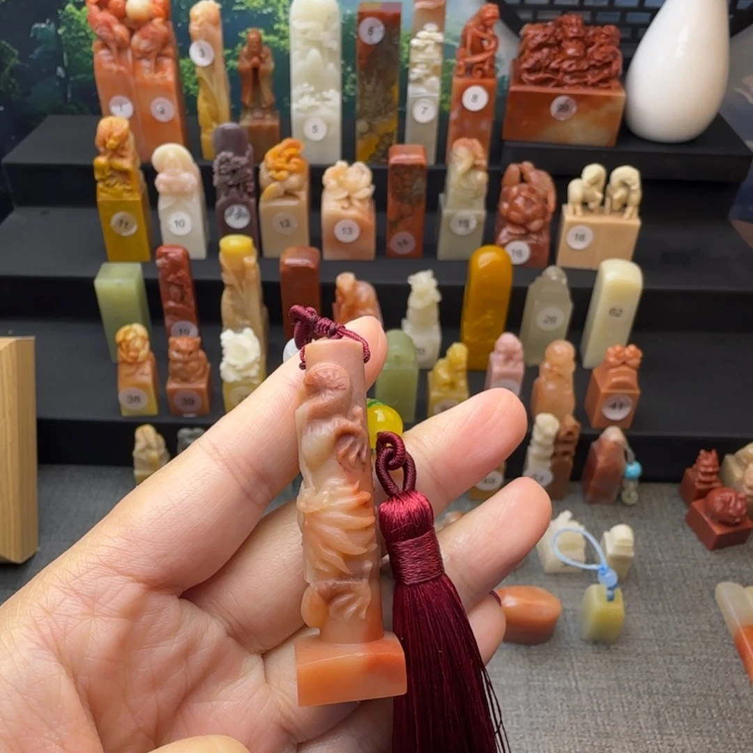 印石寿山石龙柱子印章