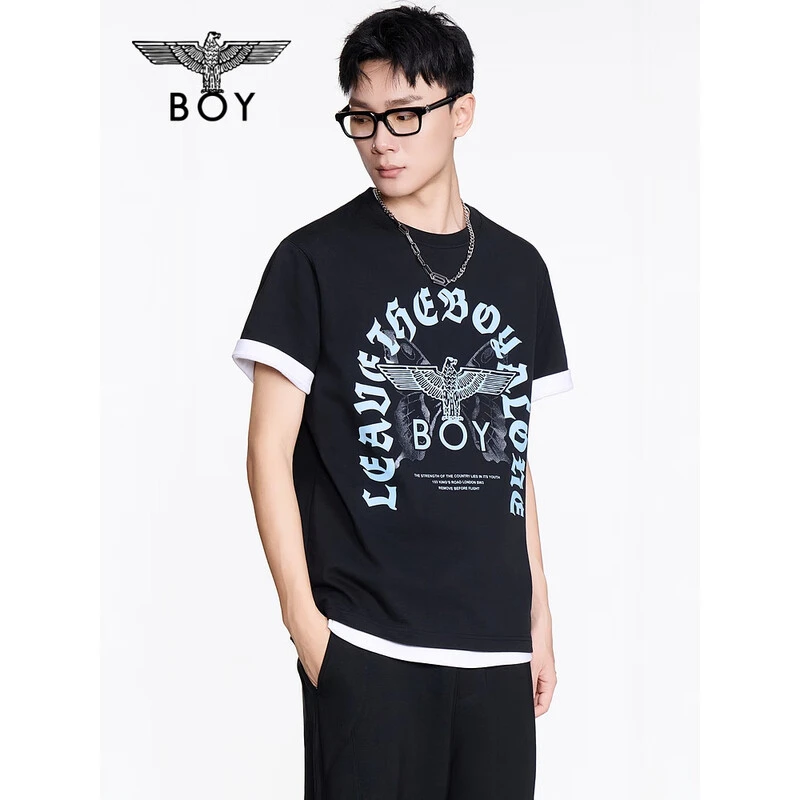 BOY LONDON夏季短袖新蝴蝶印花休闲时尚潮牌男女同款T恤N01272