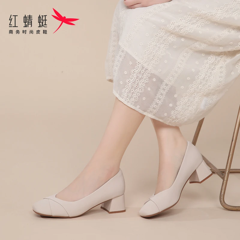 红蜻蜓女鞋单鞋一脚蹬女鞋2024爆款久走久站不累妈妈鞋上班不累脚