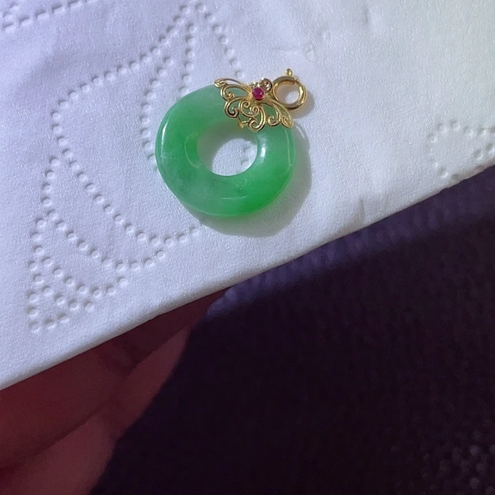 颈饰18K金镶嵌翡翠翡翠