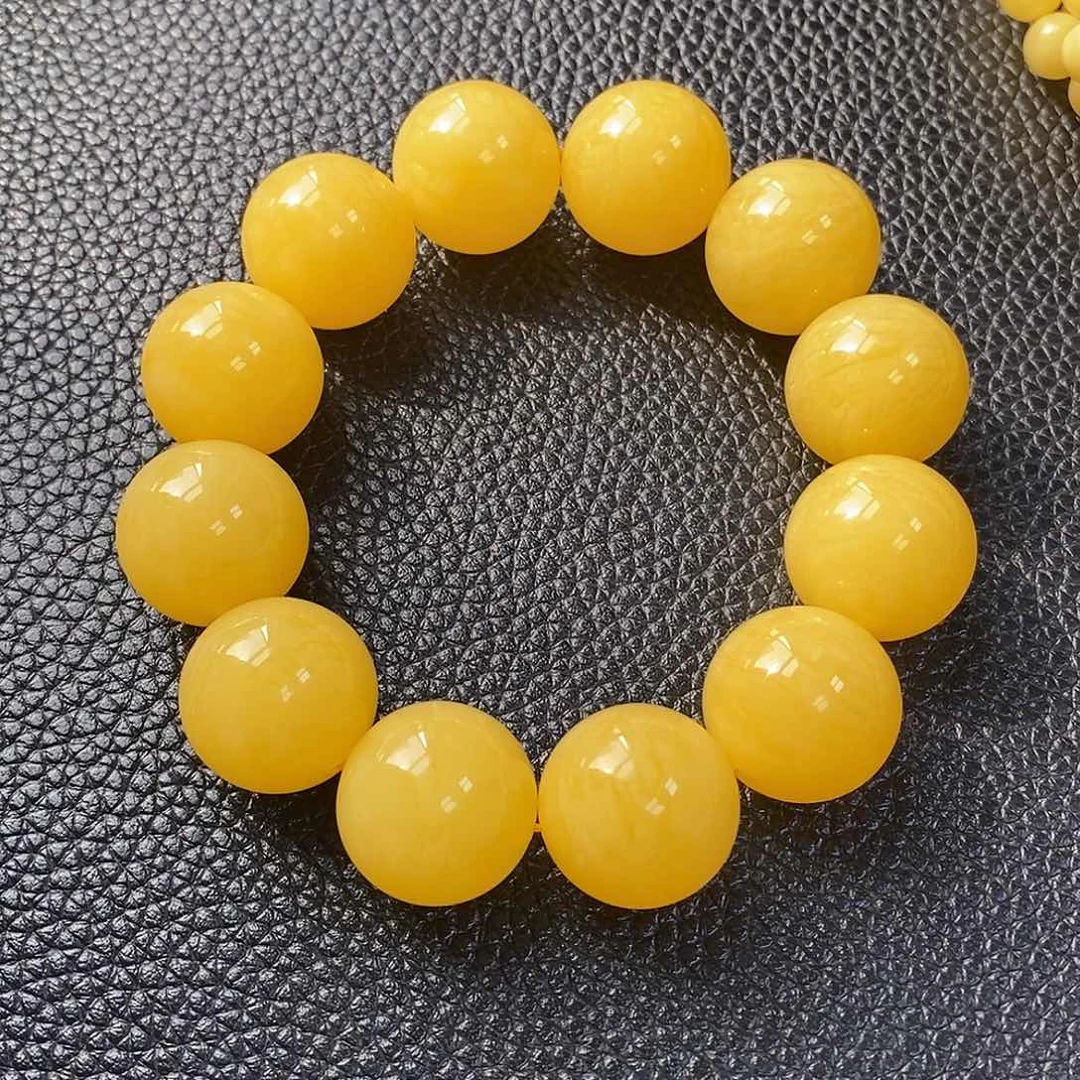 琥珀未镶嵌手串焦皮同料