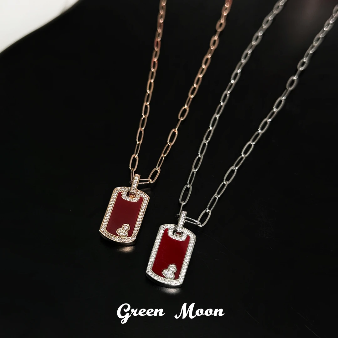 铜合金项链 甜酷辣妹简约红色精致项链小众个性A212