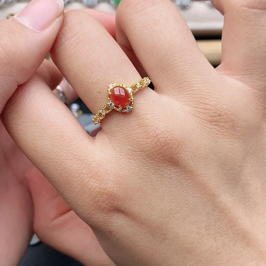 翡翠银S925镶嵌戒指