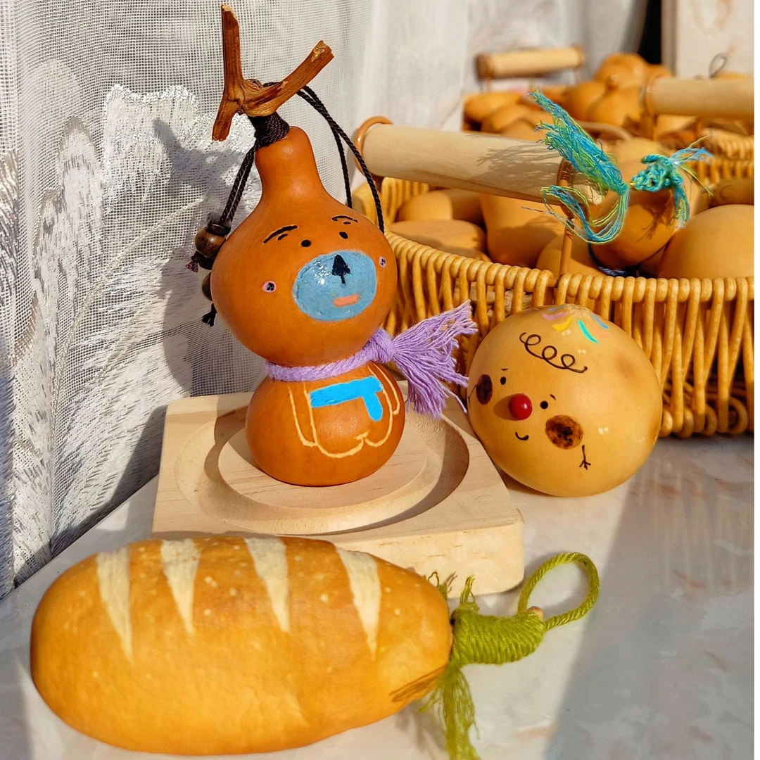 囍柿可爱小葫芦，手工雕刻