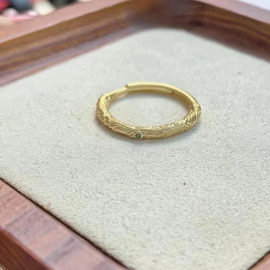 925银戒指 925银哪吒乾坤圈开口戒指 C 3956