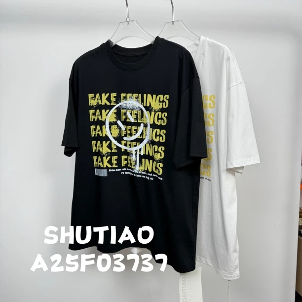 【SHUTIAO】2025夏季：新款小众设计款T恤A25F03737