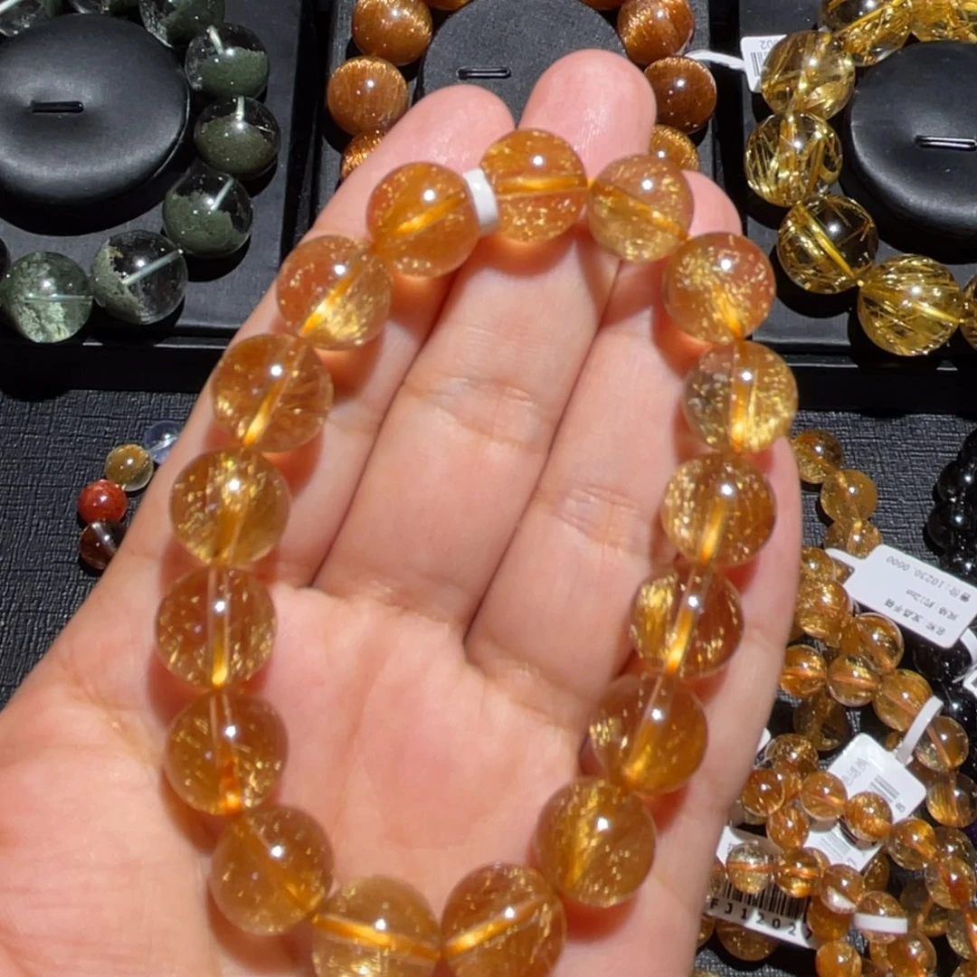 水晶手链未镶嵌相**好金发晶手链11mm左右