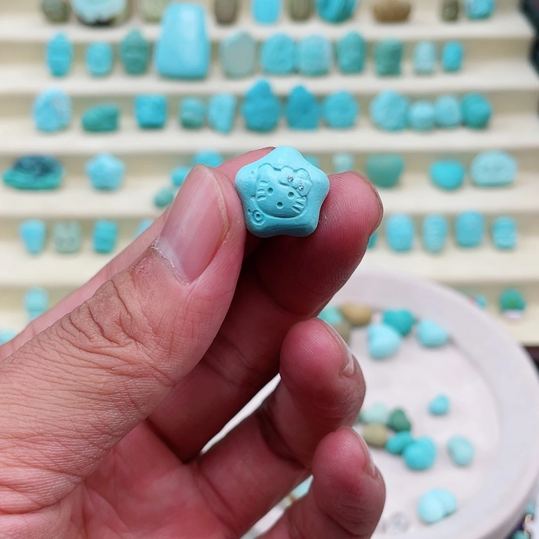 未镶嵌绿松石珠宝奇石花*