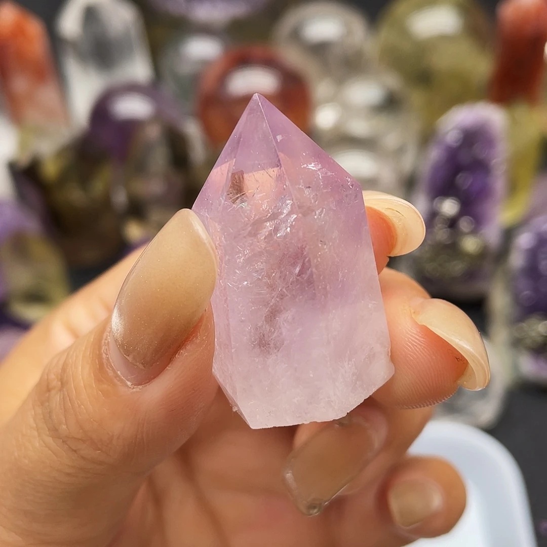 珠宝半成品未镶嵌水晶81紫水晶柱