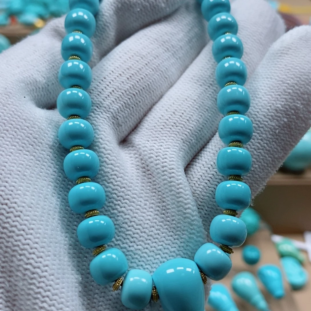 绿松石珠宝奇石未镶嵌两*贝