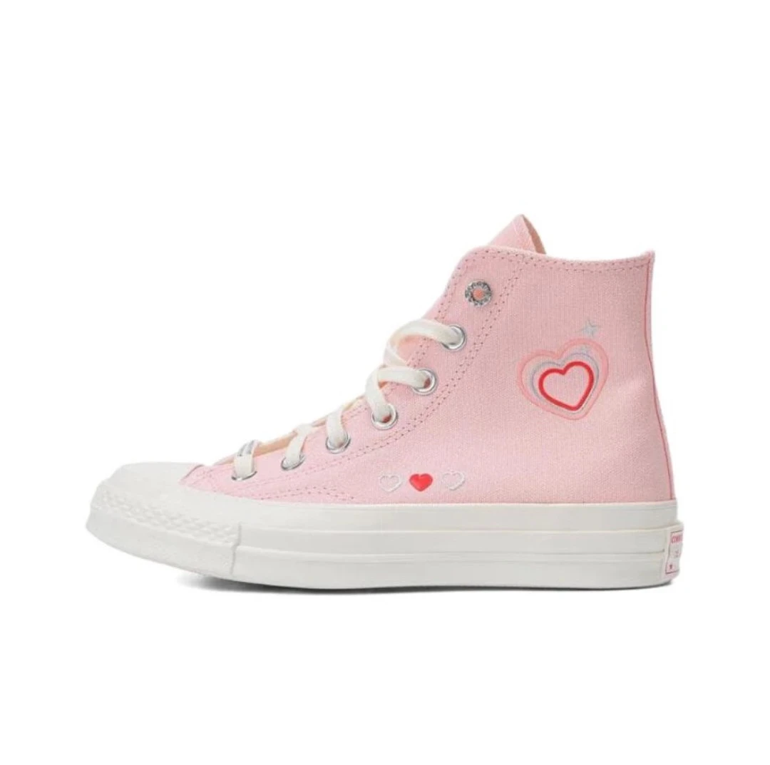 匡威 1970s 粉色爱心 高帮帆布鞋 a09113c