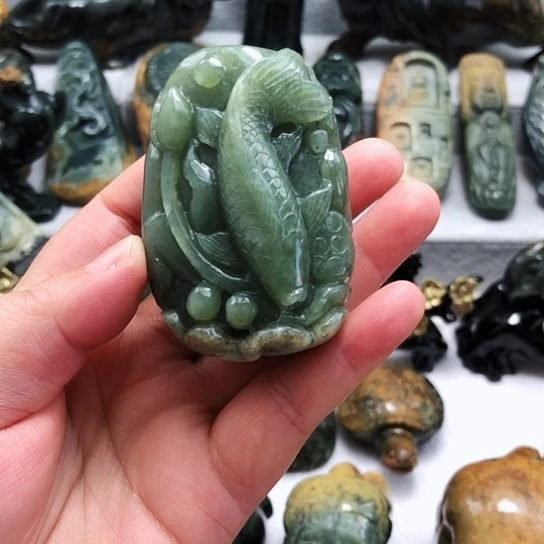 岫岩河磨玉（透闪石质玉）把件未镶嵌一****周