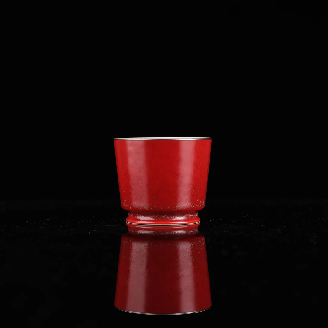 龙泉 尚唐青瓷 故宫红 粉青 容天杯 50cc