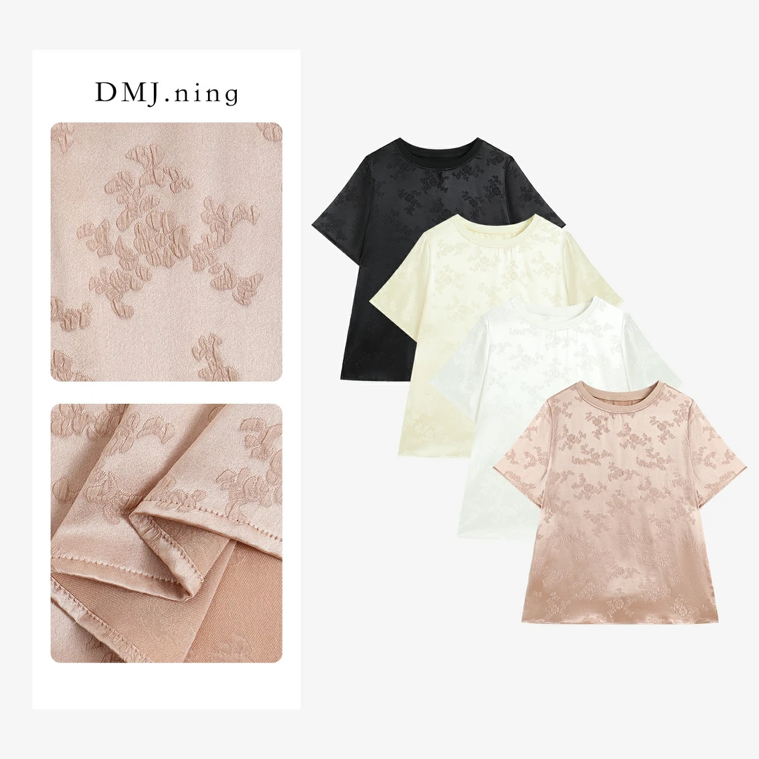 D M J .ning  新中式圆领短袖【简奢时光】81950 夏季休闲提花短袖