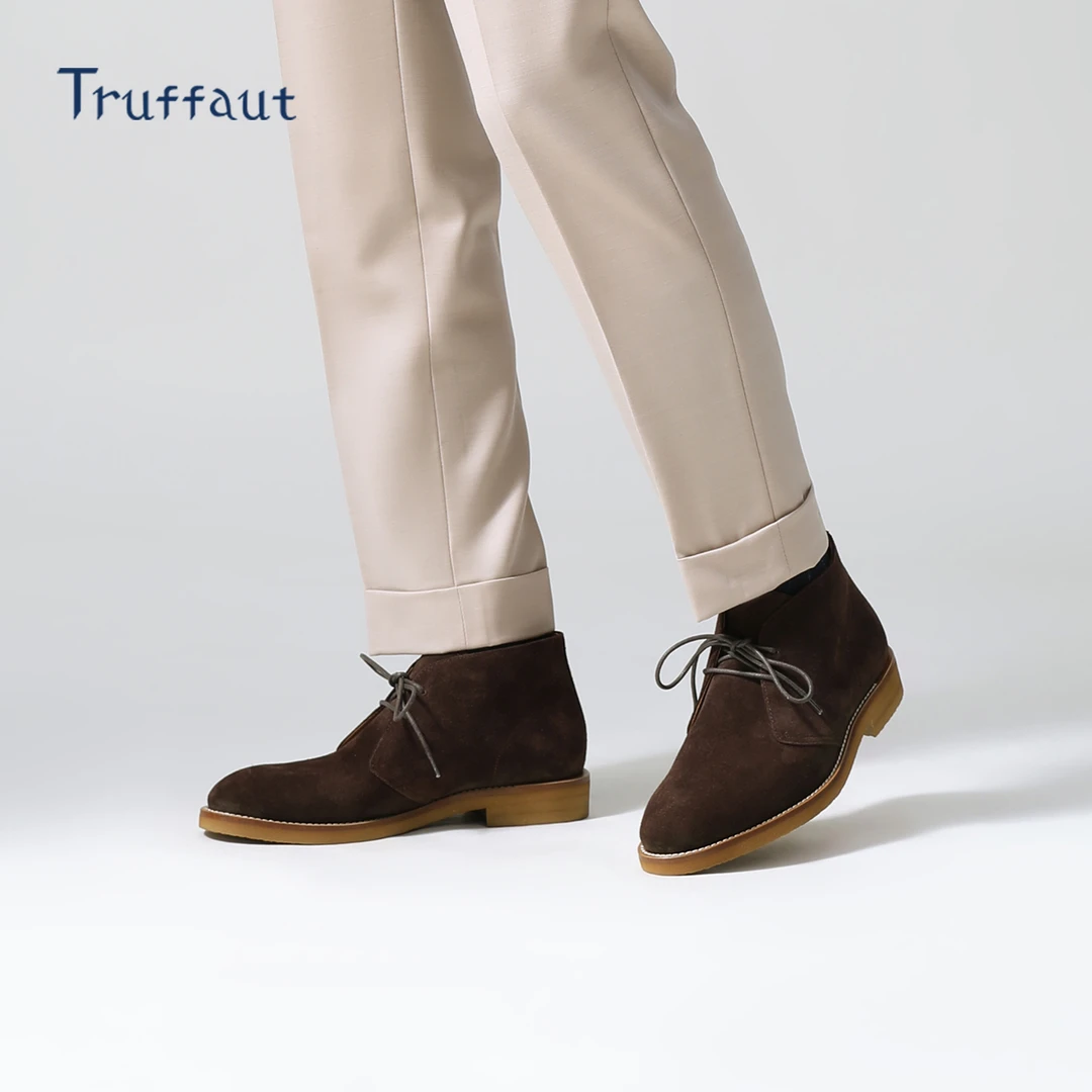 Chukka Boots 翻毛沙漠靴男低帮马丁靴真皮系带反绒短靴秋冬男鞋