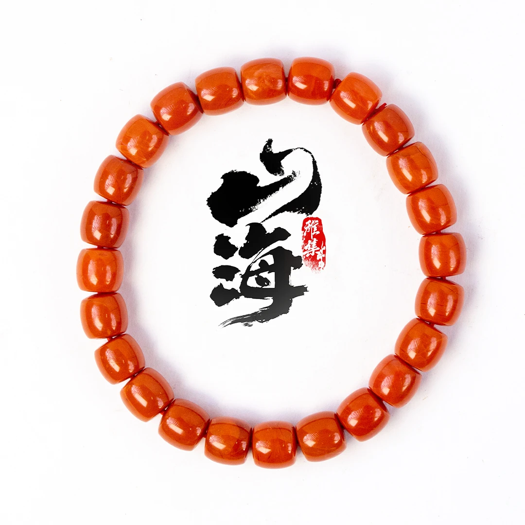 【山海雅集】凉山瓦西南红精品8mm直切单圈 精美简约时尚百搭
