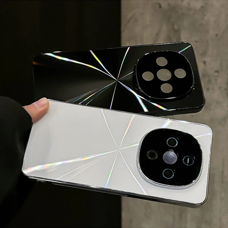 适用vivoy300手机壳y300pro简约电镀镭射CD纹全包防摔高级手机套