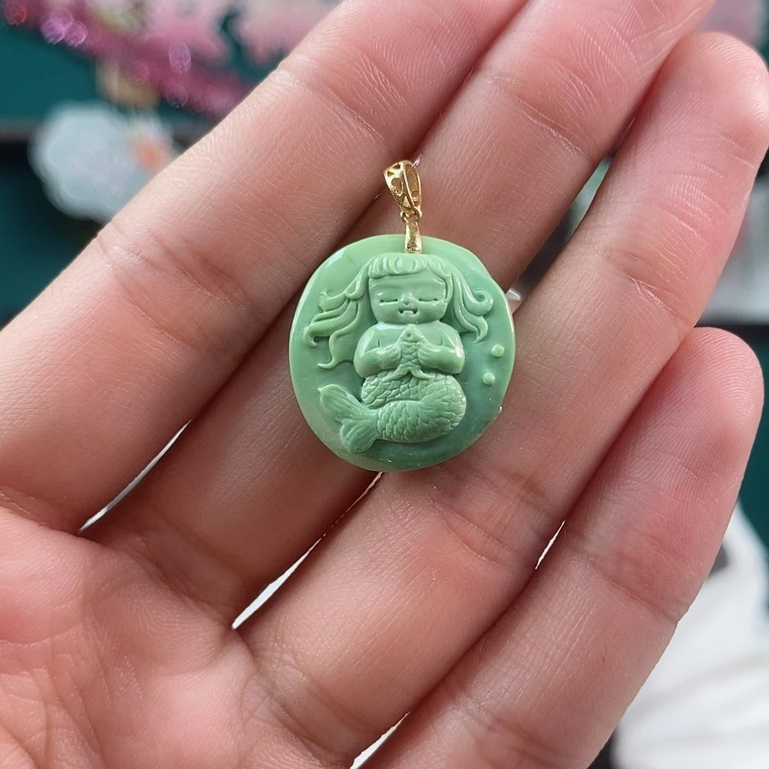 绿松石珠宝奇石18K金镶嵌