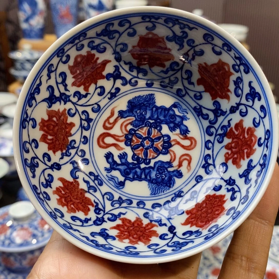 缠枝莲普洱杯原矿手绘