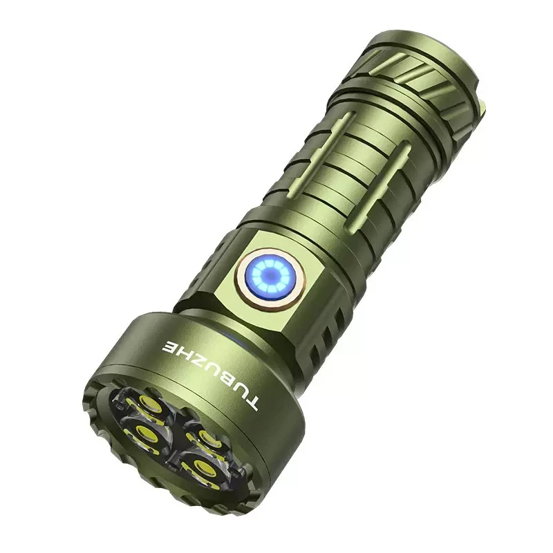 可充电迷你户外强光手电筒便携四眼小怪兽小手电