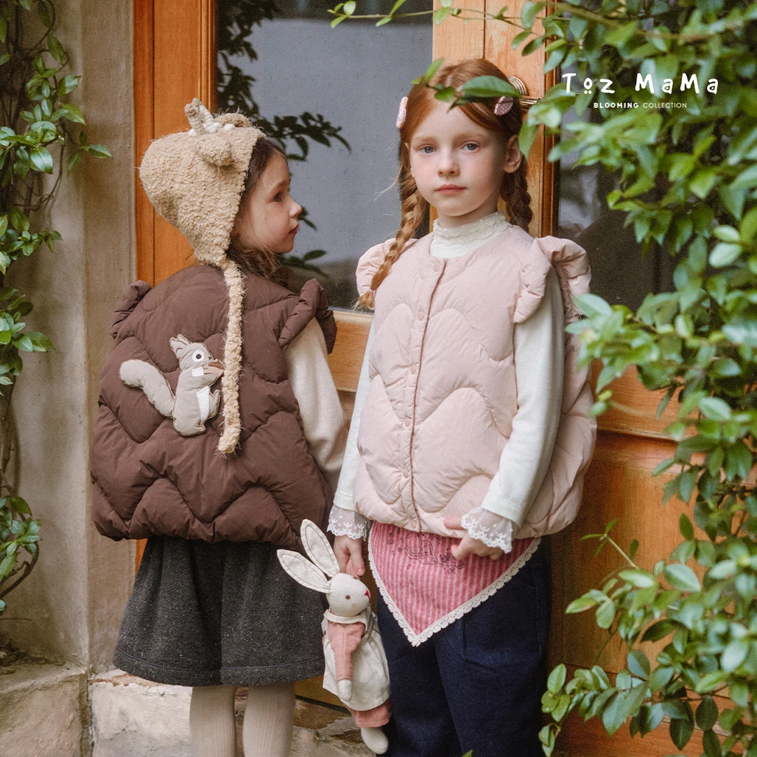Toz Girls豆几妈10/31小飞袖棉马甲儿童背心女童冬季加厚充棉外套