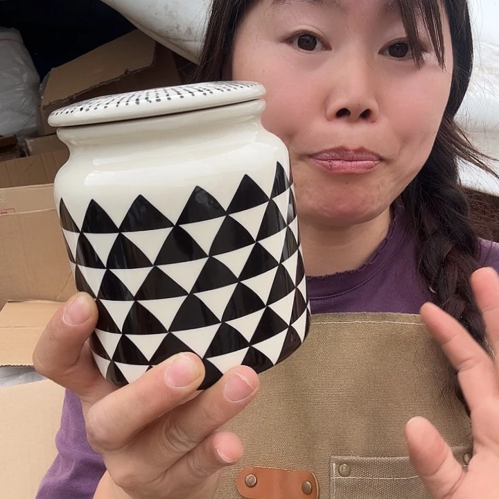 外贸尾单高温陶瓷微瑕几何混搭