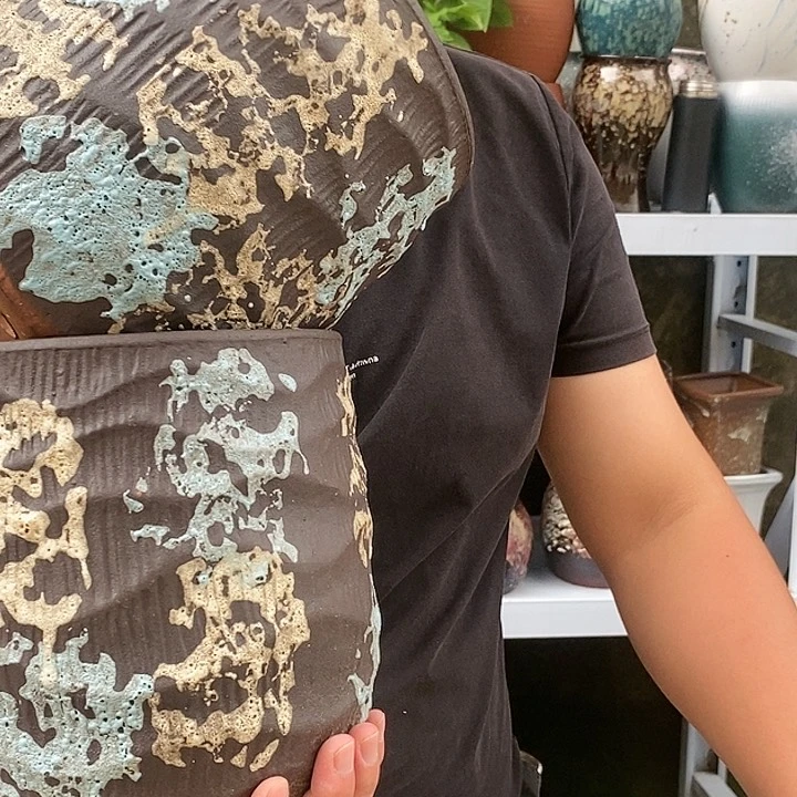 紫砂花盆口18高22福利