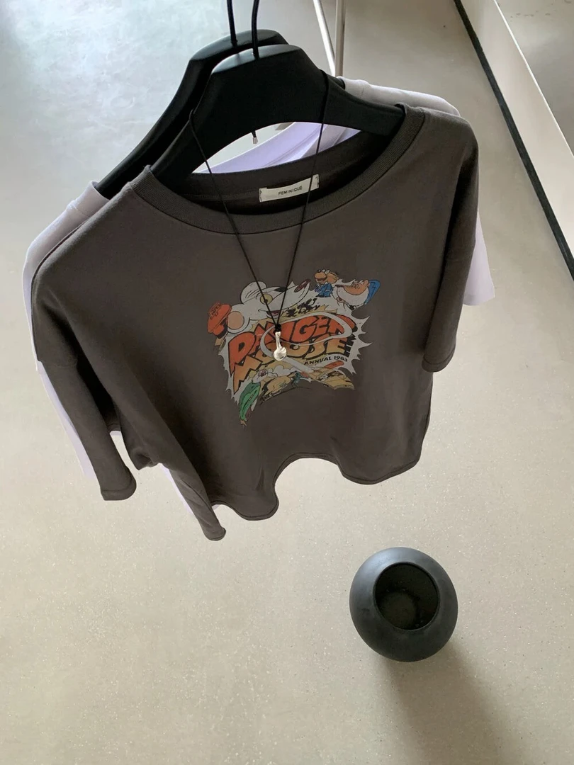 【卡通字母短袖T】超气质高品必备T