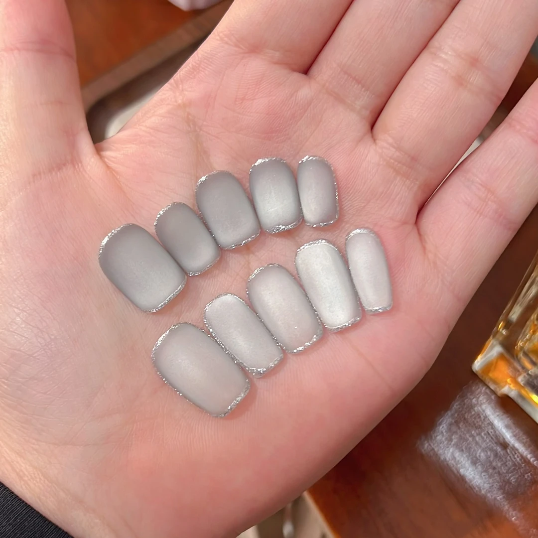 【白开水】祝音定制手工穿戴甲纯色磨砂穿戴式美甲小红书指甲贴