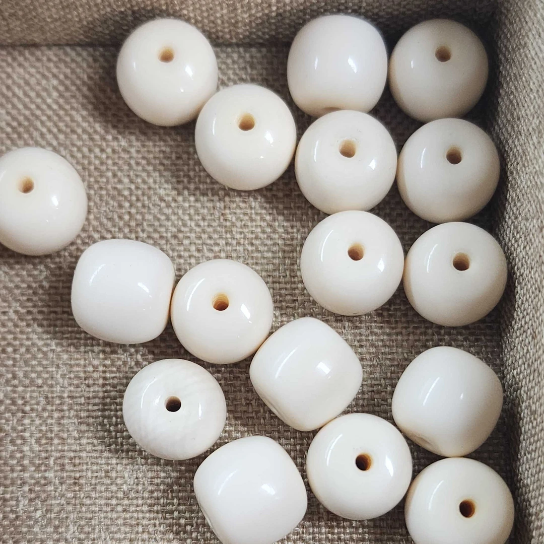 悟仰堂 猛犸象牙单珠9＊10mm老型珠 配饰桶珠 散珠