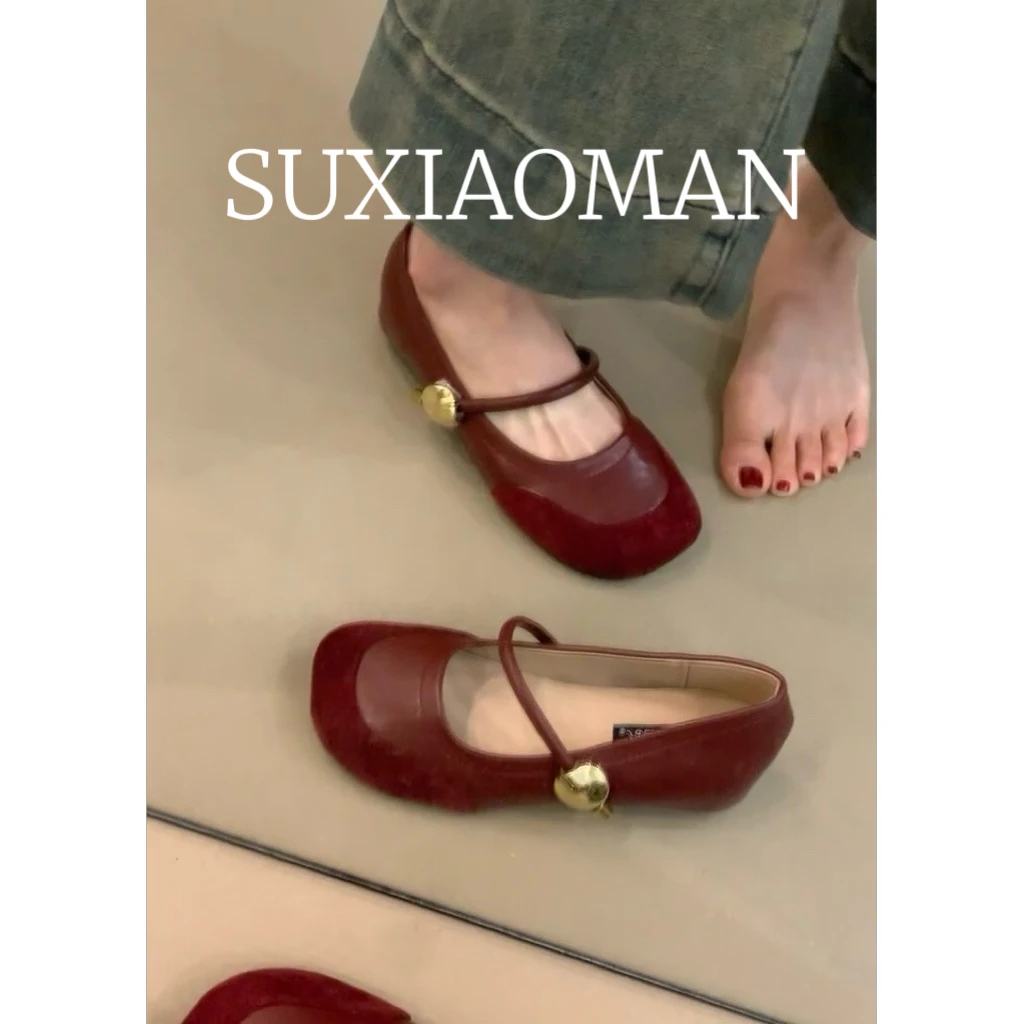 羊皮版！内增高红色玛丽珍单鞋时尚春季新款绒面绝美晚晚鞋百搭