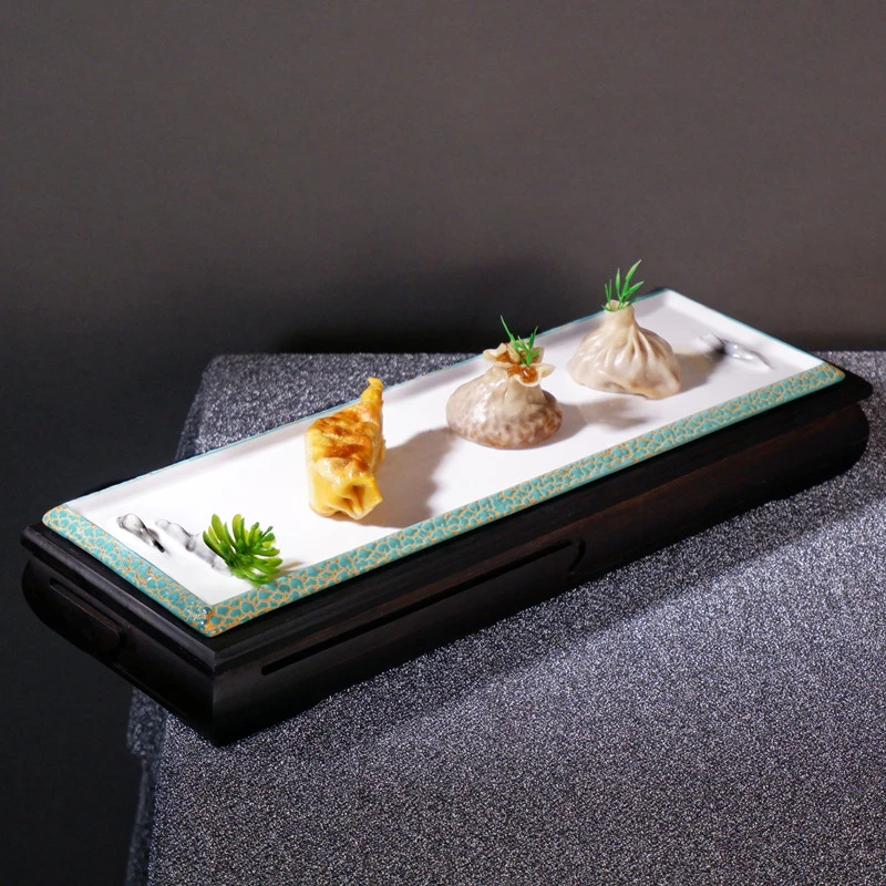 新中式复古陶瓷菜盘私房意境菜冷菜拼盘会所包厢特色组合竹木盘子