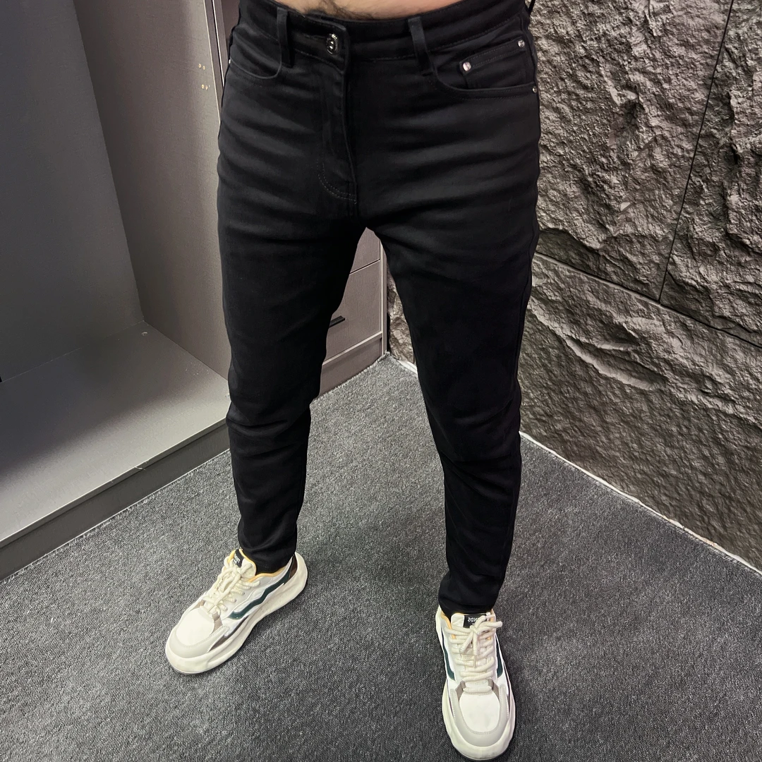秋冬男士百搭刺绣黑色牛仔裤韩版百搭修身牛仔长裤小脚裤-308#