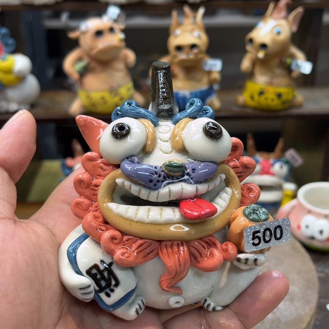 摆件纯手工抽象陶瓷摆件微瑕500