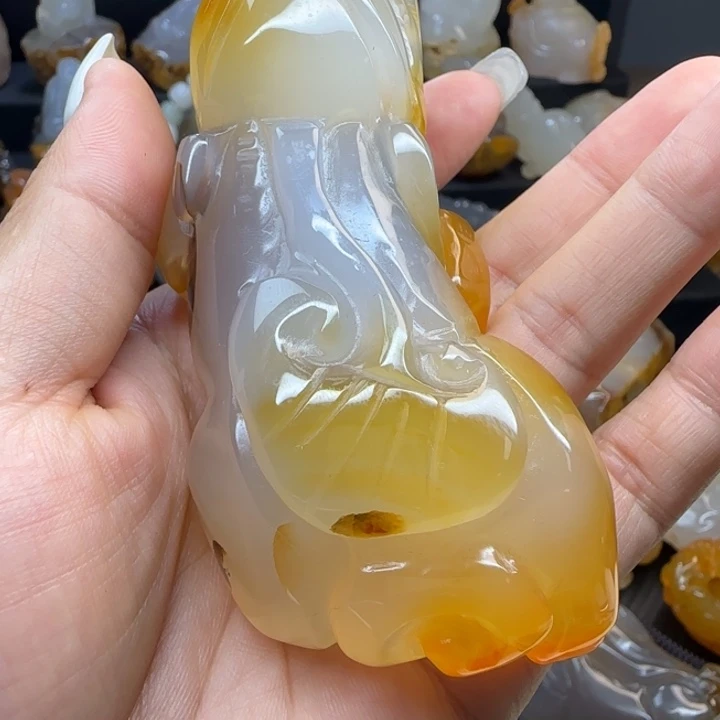 玛瑙/玉髓合金手把件