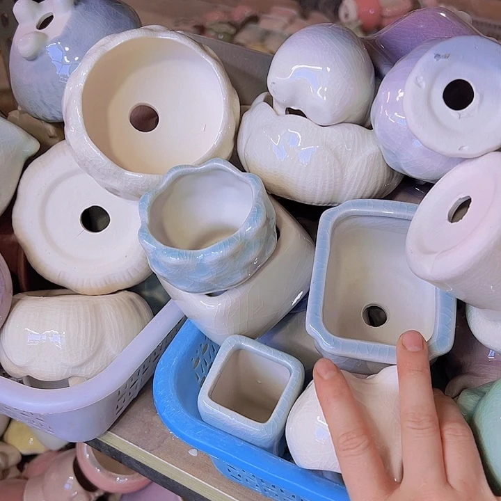 陶瓷花盆当场满12包邮瑕疵随机4个