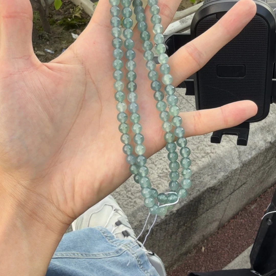 哎***喂未镶嵌手链翡翠高冰翡翠珠串卡6.6