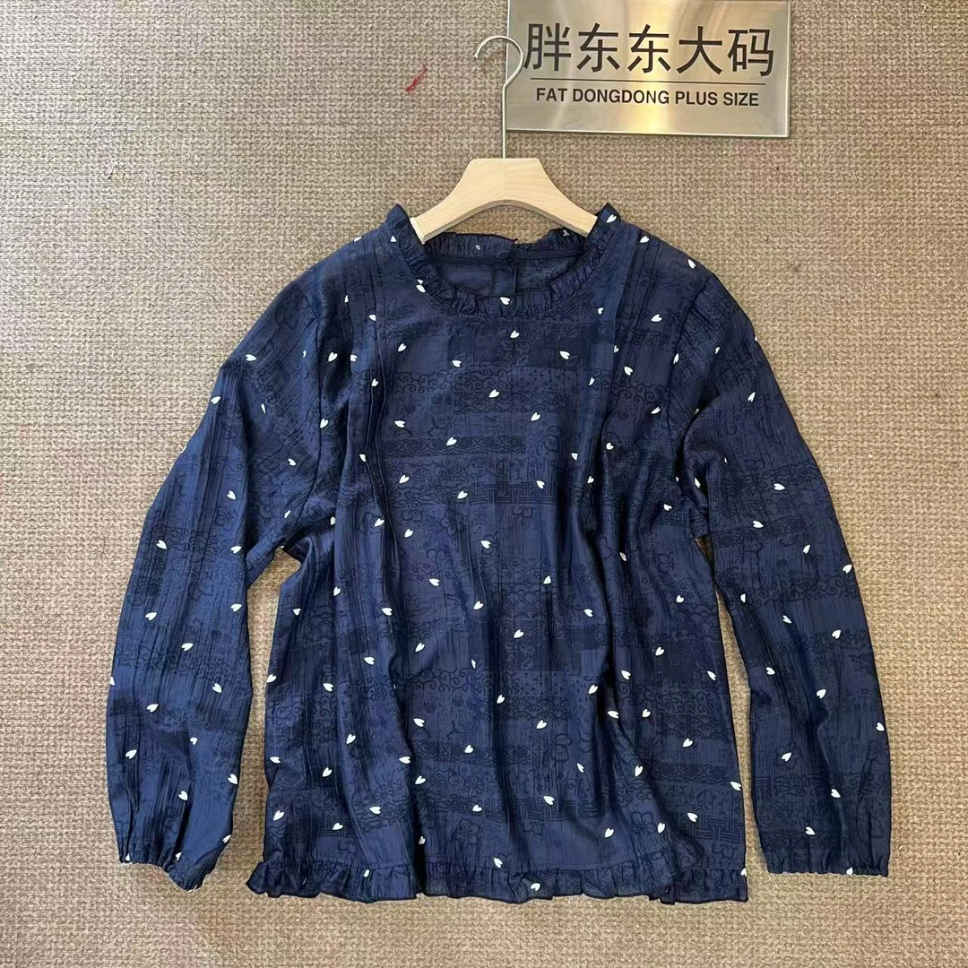 「目光捕捉器」东东家*0777大码早秋新款后背纽扣宽松显瘦休闲上衣