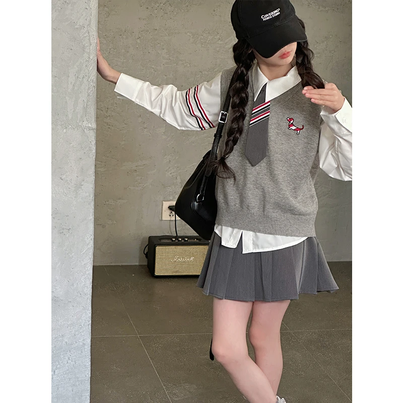 K28241学院风女童JK三件套装裙2025春装新款洋气儿童春秋衣服套装