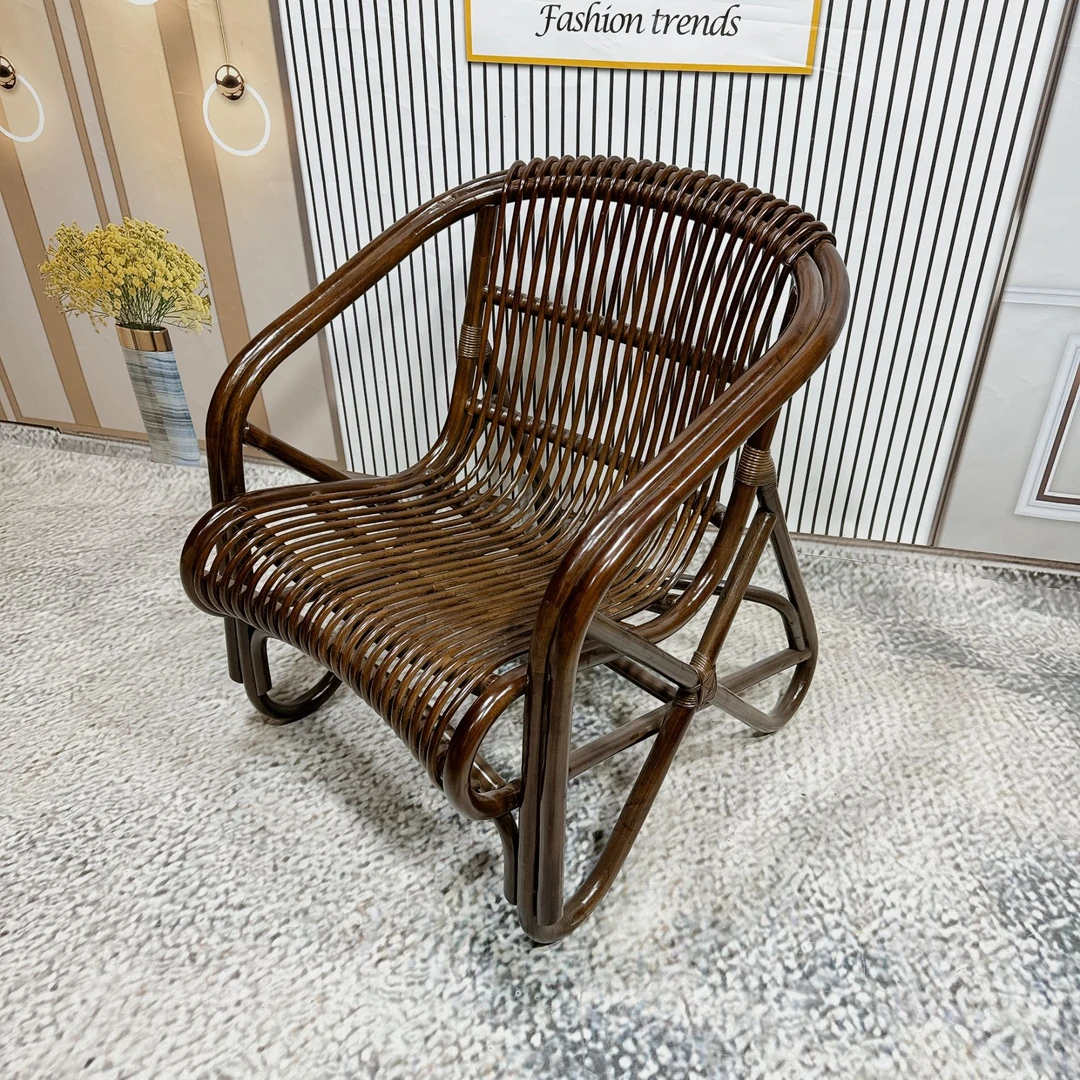 印尼玛瑙天然藤条全藤椅家用懒人椅靠背椅办公商务洽谈会客接待椅