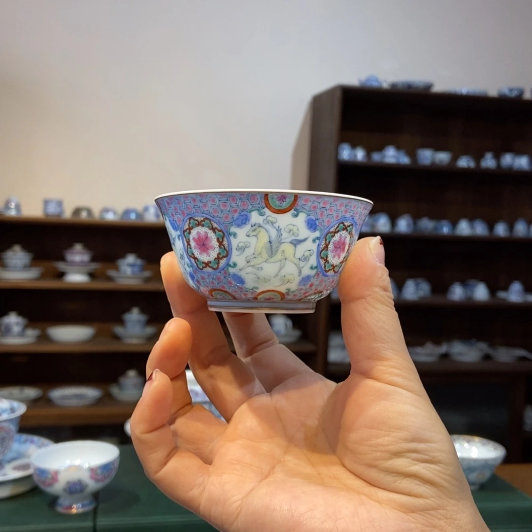 杯w冉月观隐重工飞马连珠撇口杯