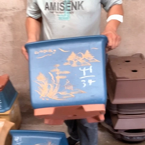 紫砂花盆手工艺品