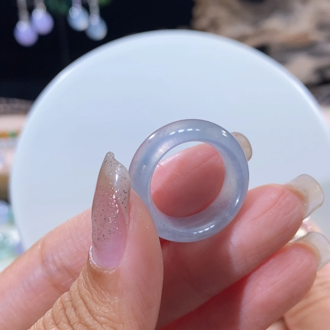 翡翠未镶嵌颈饰翡翠冰蓝戒圈
