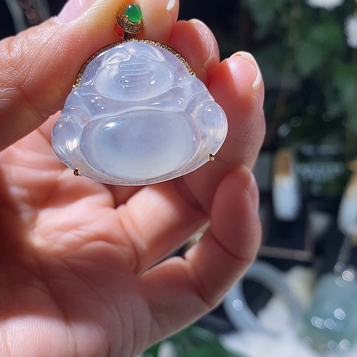 翡翠18K金镶嵌颈饰22222