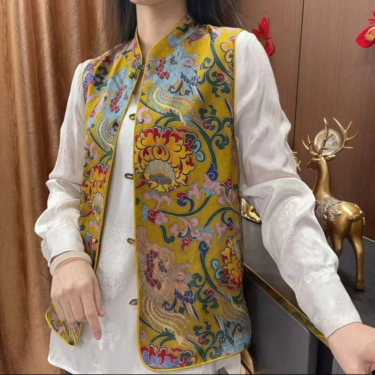 新中式国风女装马甲夏季新款马夹重工刺绣高贵优雅柔软舒适透气女