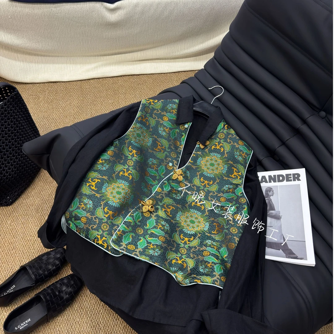 【与同】原创设计师款重工高克重四家百搭马甲小众调性中式提花时尚