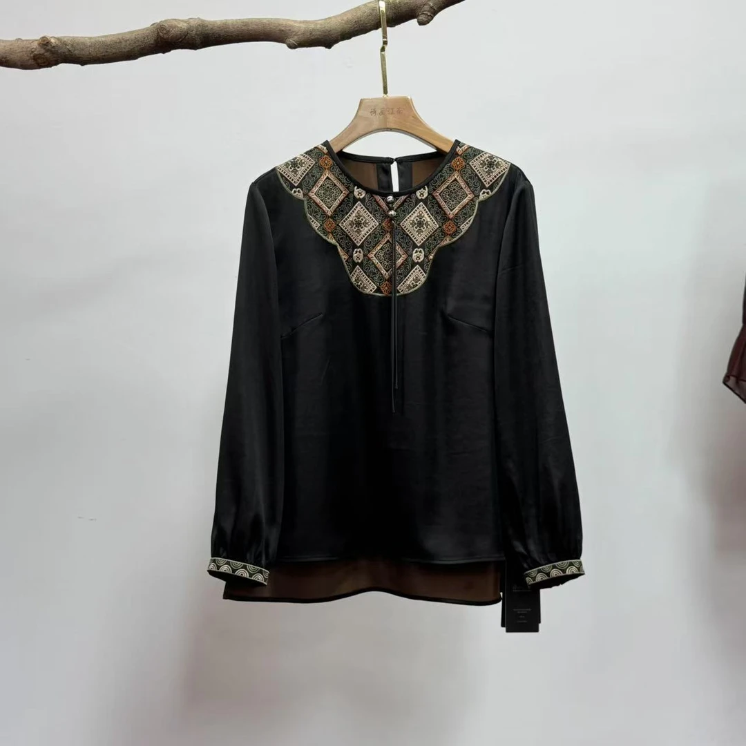 依家——SH25543圆领上衣100%桑蚕丝