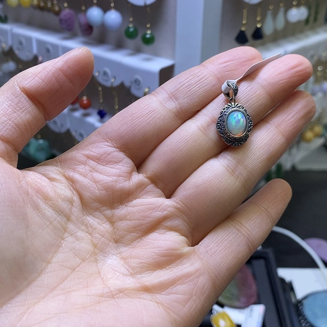 欧泊银S925镶嵌颈饰